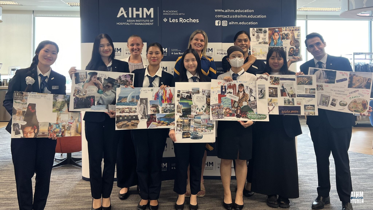 AIHM Hospitality students show their work after attend the guest speaker series
